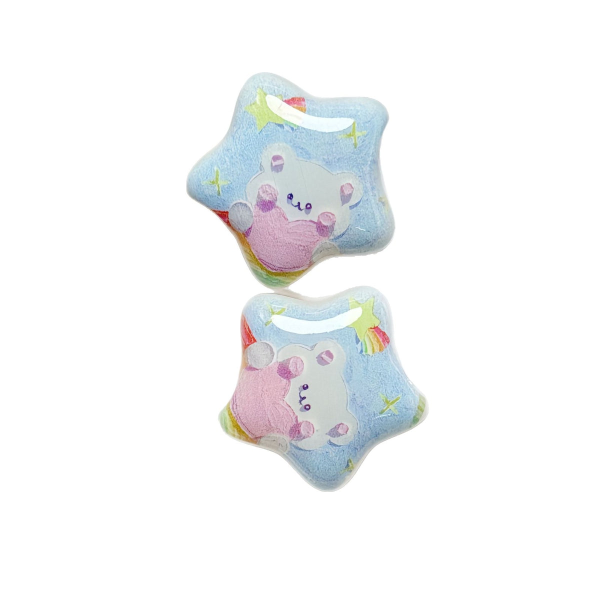 Star Shaped Acrylic Beads 25mm Fairy Tale Pattern Printed 10pcs 5