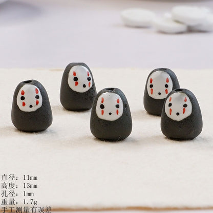 Hand Painted Animal Ceramic Beads Colorful Assorted Shapes 5pcs 15