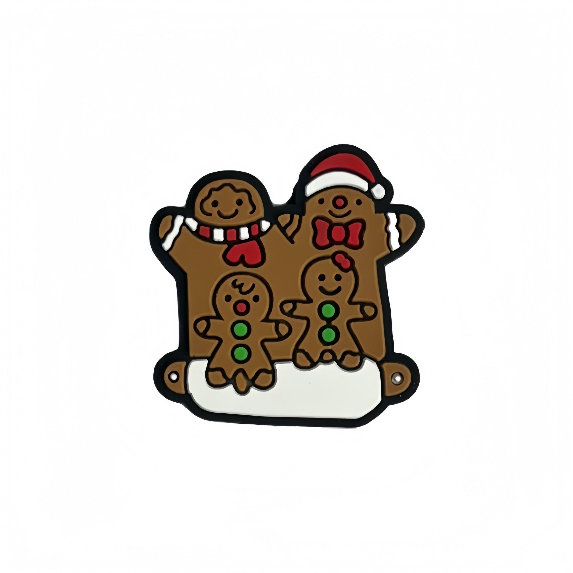 Silicone Focal Beads Christmas Green Gingerbread Man Design 20pcs 7