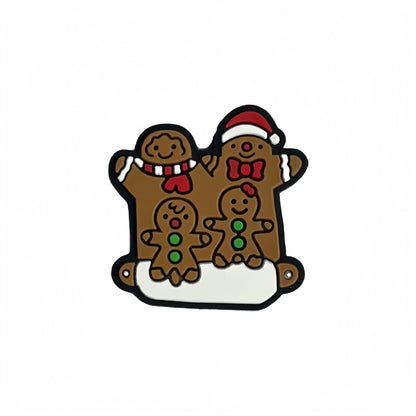 Silicone Focal Beads Christmas Green Gingerbread Man Design 20pcs 7