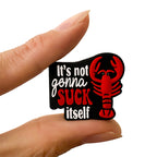 Silicone 3D Focal Beads Red Shrimp With Cheeky Phrase 20Pcs 5