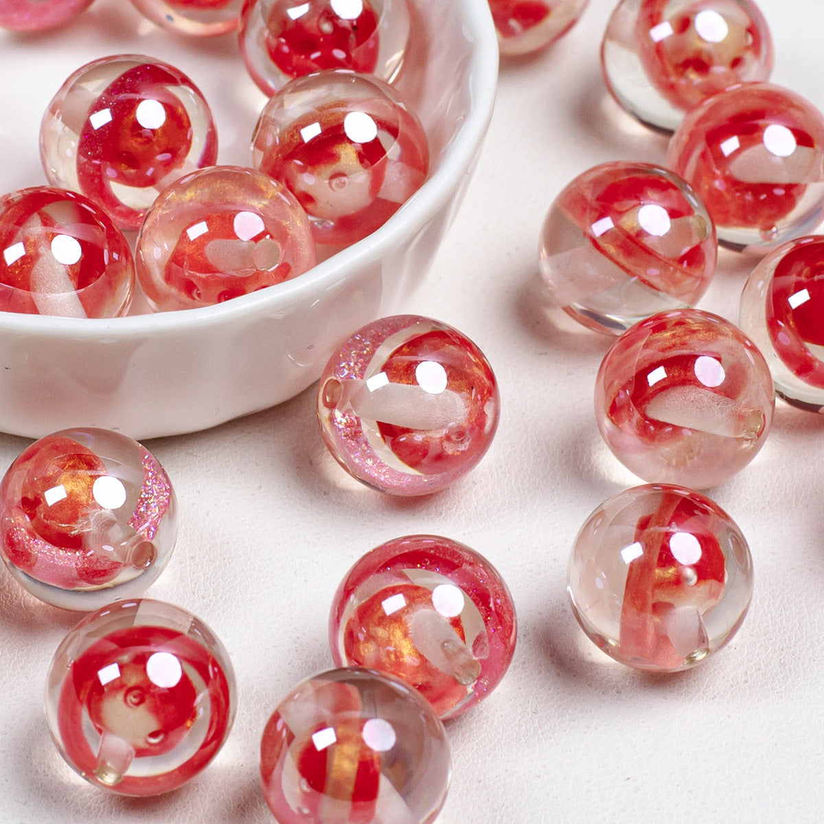 Clear Planet Halo Round Resin Beads 16mm Multicolor 10pcs 8
