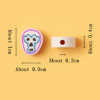 Flat Clay Beads 10mm Facial Painting Pattern Polymer 100pcs 2