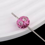 Wrinkled Alloy Rhinestone Beads 12-15mm Textured Colorful 50pcs 4