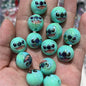 Plating Round Acrylic Beads 16mm Stitched Face Printed 100pcs 6
