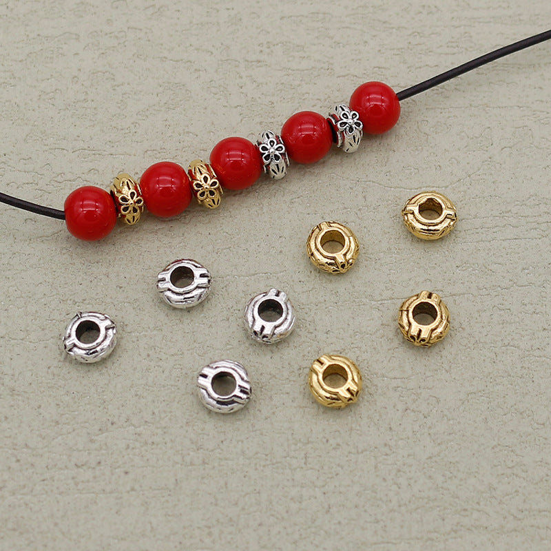Alloy Flower Spacer Beads 6mm Tibetan Style 100pcs 2