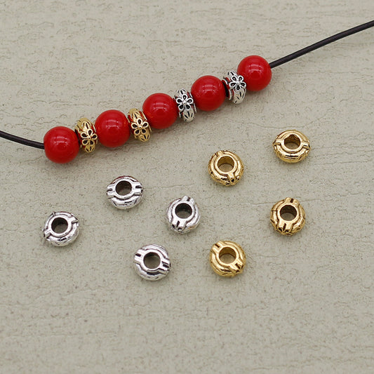 Alloy Flower Spacer Beads 6mm Tibetan Style 100pcs 2
