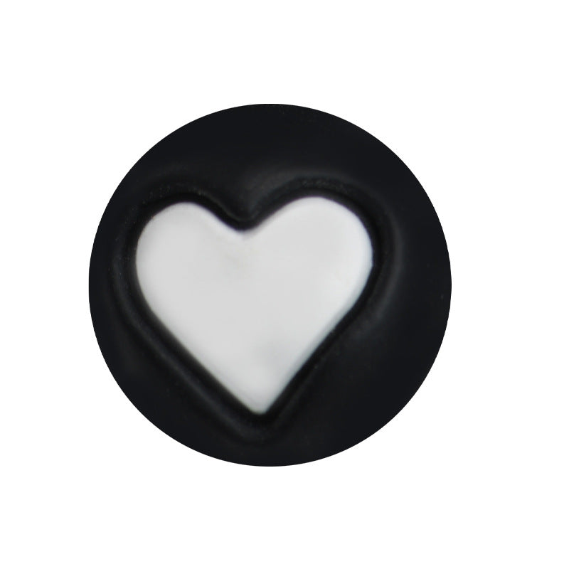 15mm Heart Silicone Beads Multi Color Layered Two Tone Matte 50pcs 7