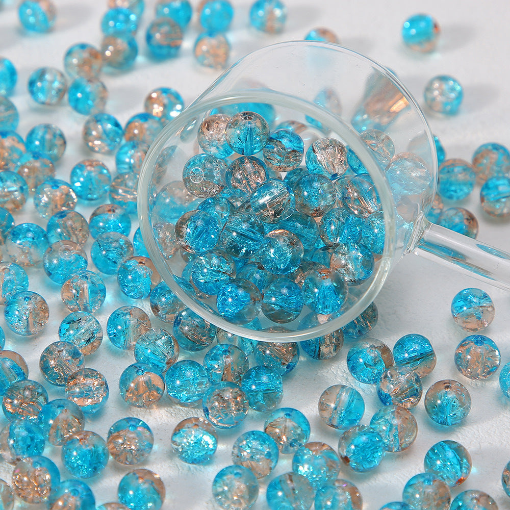 Crackle Round Glass Beads 10mm Gradient Color Smooth Surface 60pcs 4