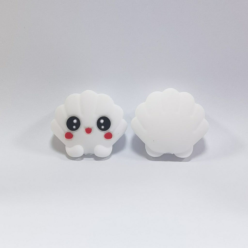 Silicone 3D Focal Beads Snoopy Shell Smiling Face Center 20Pcs 6