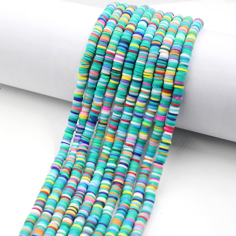 Flat Clay Beads 6mm Colorful Polymer Spacer Disc 10strands 42