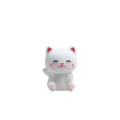 Silicone 3D Focal Beads Cartoon Animal Tiger Wide Eyes 10