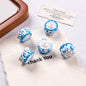 Hand Painted Cake Acrylic Beads 18mm Glossy Pastel Enamel 5pcs 8