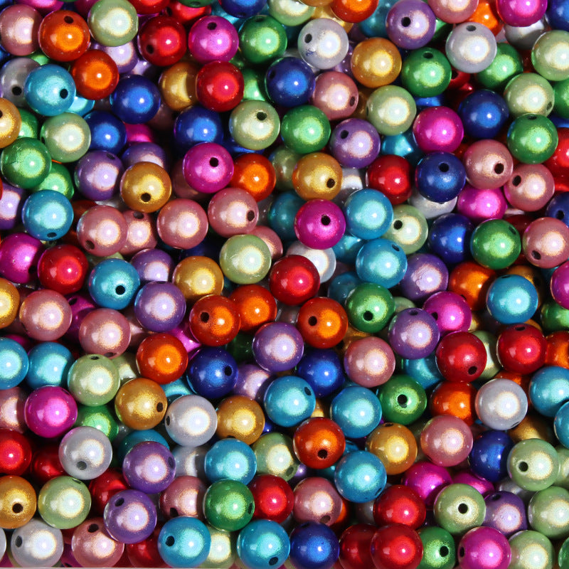 Laser Bulb Acrylic Beads 6-14mm Pearlescent ABS Plastic 100pcs