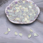 Vintage Czech Glass Leaf Glass Beads 11x18mm 100pcs 8