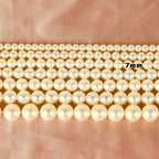 Pearl Glass Beads Round 5-12mm Yellow Imitation 10pcs 7