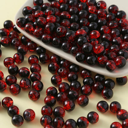 Crackle Round Glass Beads 10mm Vibrant Colors Sparkling Texture 100pcs 15