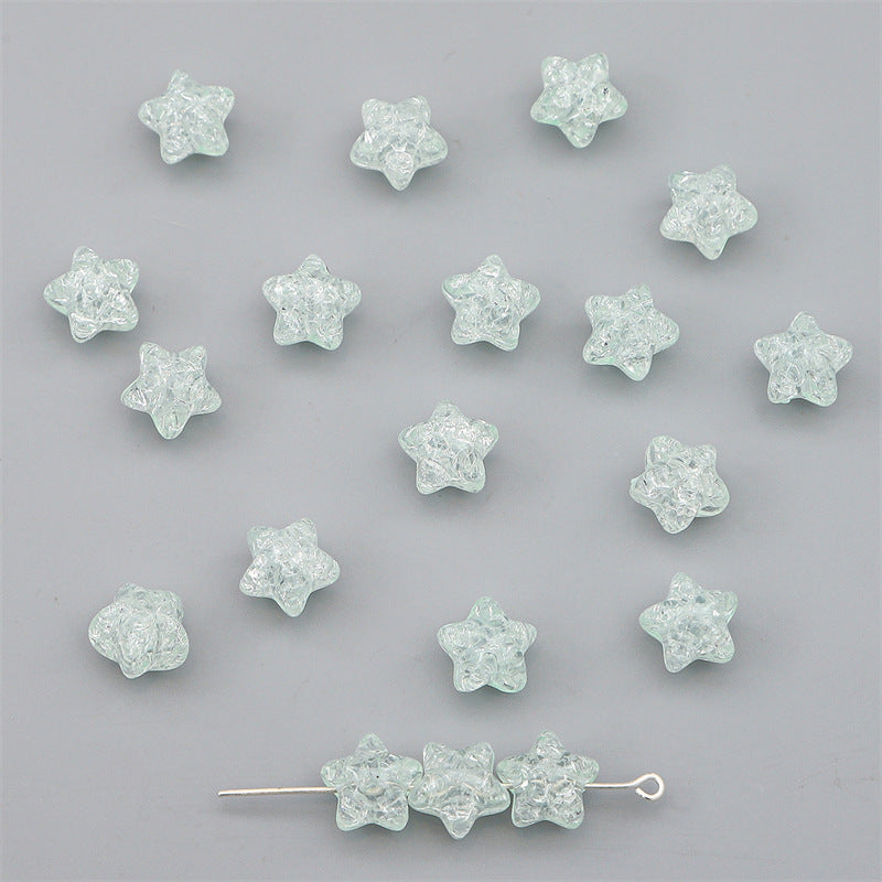 Crackle Star Acrylic Beads 11mm Translucent Glossy 100pcs 8