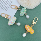 Acrylic Pearl Cloud Keychain with Pastel Beads and Gold Clasp 3