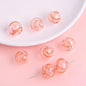 Hand Painted Hollow Polka Dotted Blown Glass Beads 14mm 4pcs 23