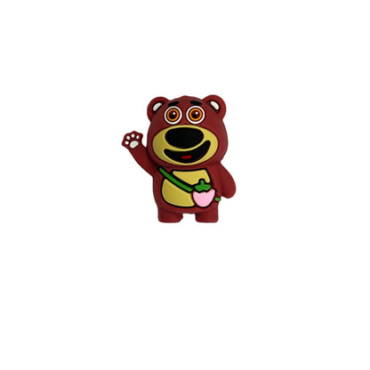 Silicone 3D Focal Beads Strawberry Bear Waving Paw 20pcs 14