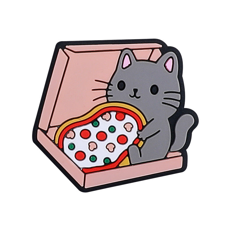 Silicone Focal Beads Cat Eating Pizza and Sleeping on Books 20pcs 5