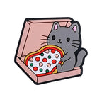 Silicone Focal Beads Cat Eating Pizza and Sleeping on Books 20pcs 5