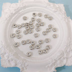 Alloy Round Spacer Beads 6mm 4mm Glossy Tibetan Style 100pcs 6