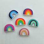 Silicone Focal Beads Rainbow Colorful Layered Text 20pcs 3