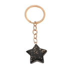 Acrylic Star Moon Couple Keychain Gold Flakes Delicate Chain 6