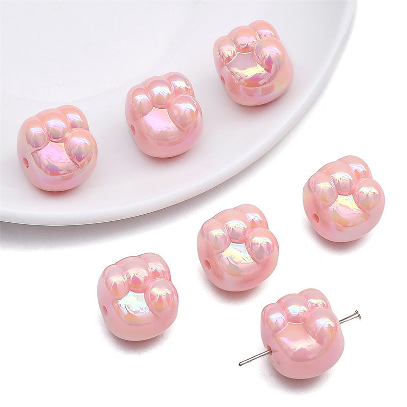 Glossy Fist Acrylic Beads 16mm Pastel Iridescent 16pcs 7