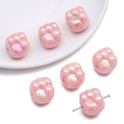 Glossy Fist Acrylic Beads 16mm Pastel Iridescent 16pcs 7