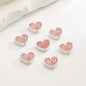 Heart Rhinestone Beads 15mm Zinc Alloy Colorful 10pcs 8