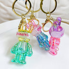 Acrylic Jelly Gradual Color Space Rabbit Keychain Creative Design 3