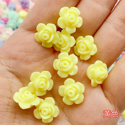 Japanese Camellia Acrylic Beads 12mm Pastel Colors 100pcs 8