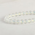 Lampwork Glass Beads Iridescent Silver Foil Filled 10mm 10pcs 6