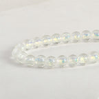 Lampwork Glass Beads Iridescent Silver Foil Filled 10mm 10pcs 6