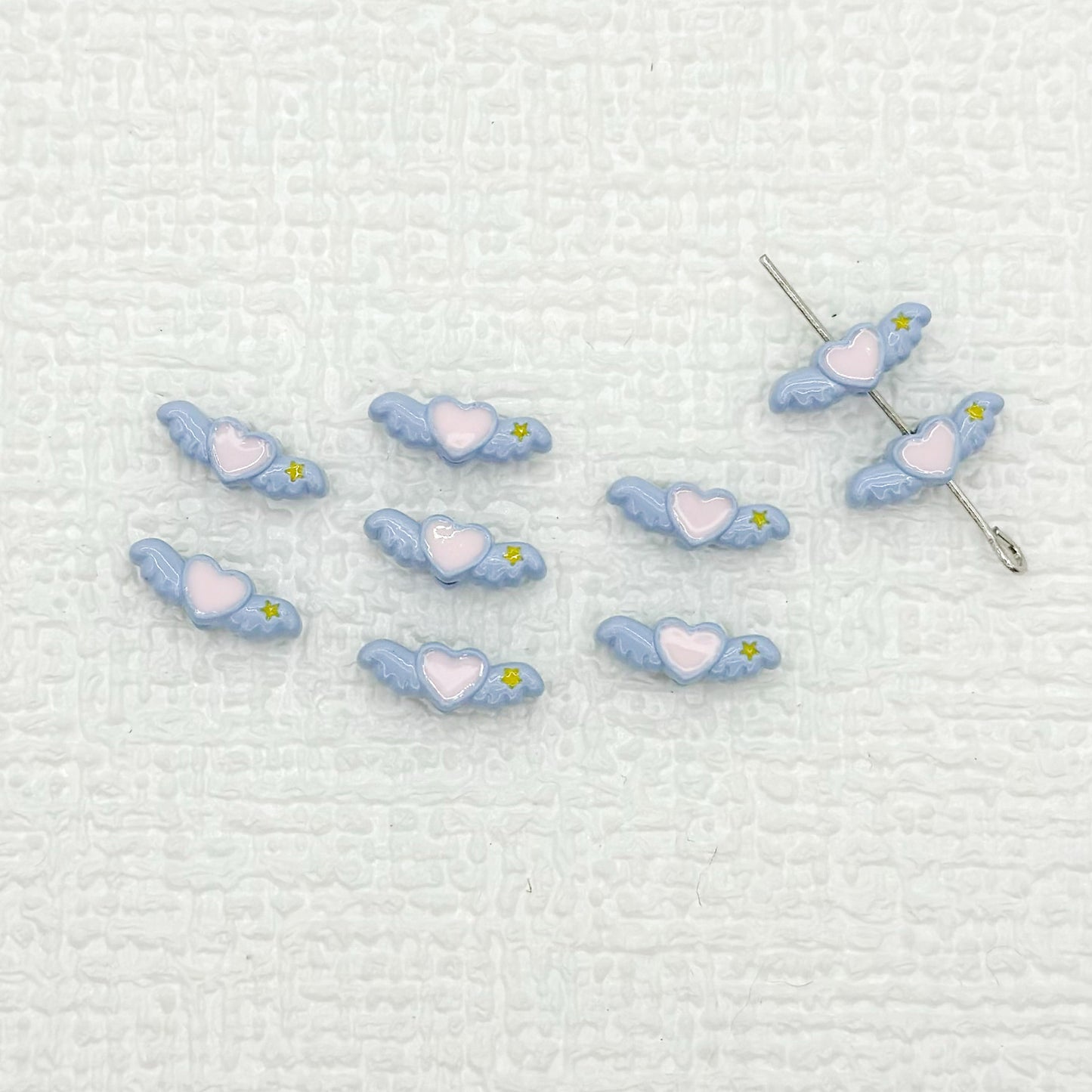Heart Wing Metal Beads 14mm Bright Enamel Painted Alloy 20pcs 8
