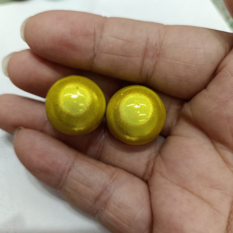 Plated Bubblegum Beads 20mm Iridescent Laser-coated Bulb 50pcs 8