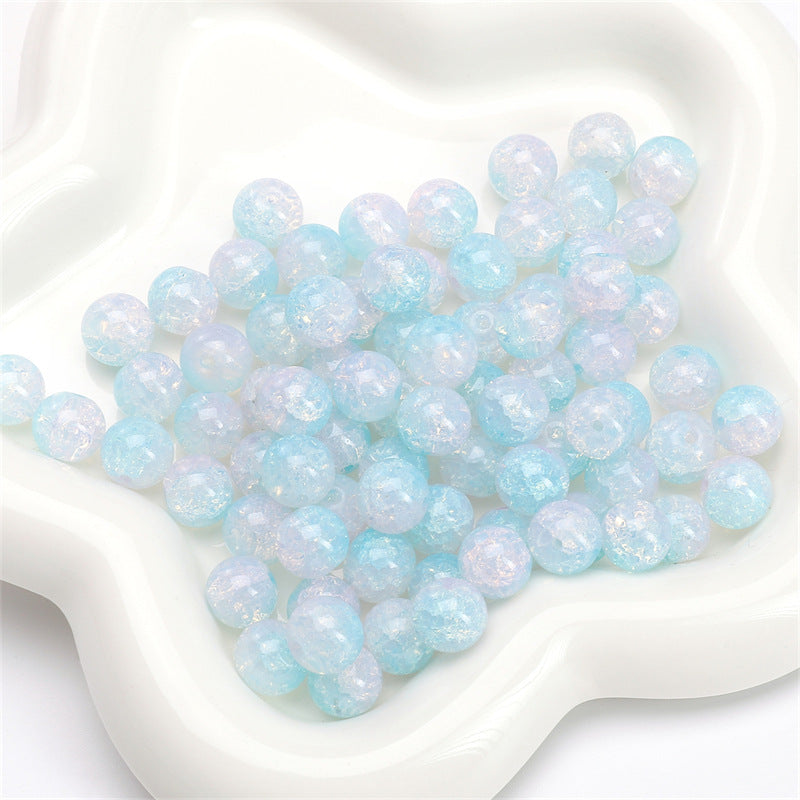 Crackle Round Glass Beads 8mm Multicolor Mixed 30pcs 21