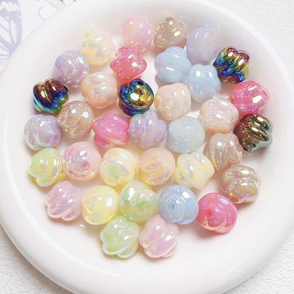 Glow Twisted Acrylic Beads 16mm Pastel Plating 20pcs 13