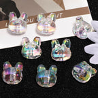 Transparent Bow Bunny Acrylic Beads 18mm 26mm Iridescent Glossy 50pcs 4