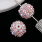 Embellished Bubblegum Beads 20mm Zirconia Paved Colorful Polymer Clay 2pcs 2