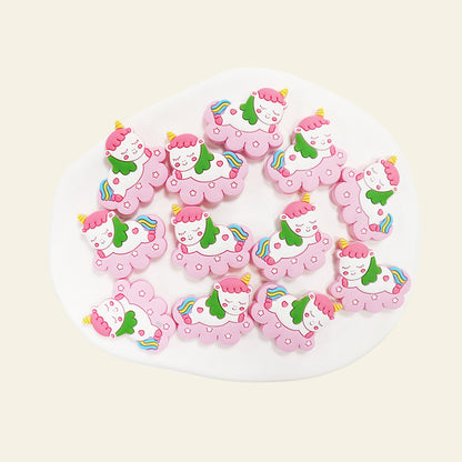 Silicone Focal Beads Cloud Unicorn Sleeping Pose 20pcs 7