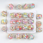 Embellished Bubblegum Beads 19mm Iridescent Star Cluster 5pcs 3