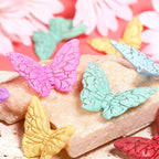 Dual Color Gradient Cracked Butterfly Acrylic Beads 37mm 50pcs