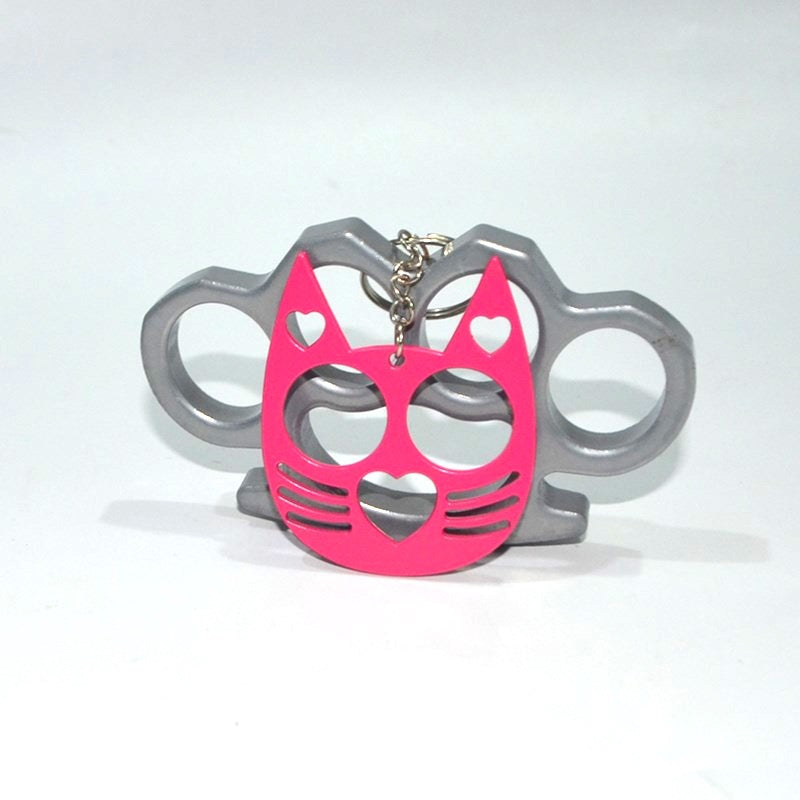 Cat Ear Self Defense Keychain Zinc Alloy 7cm 2pcs 16