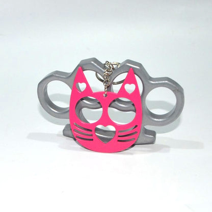Cat Ear Self Defense Keychain Zinc Alloy 7cm 2pcs 16