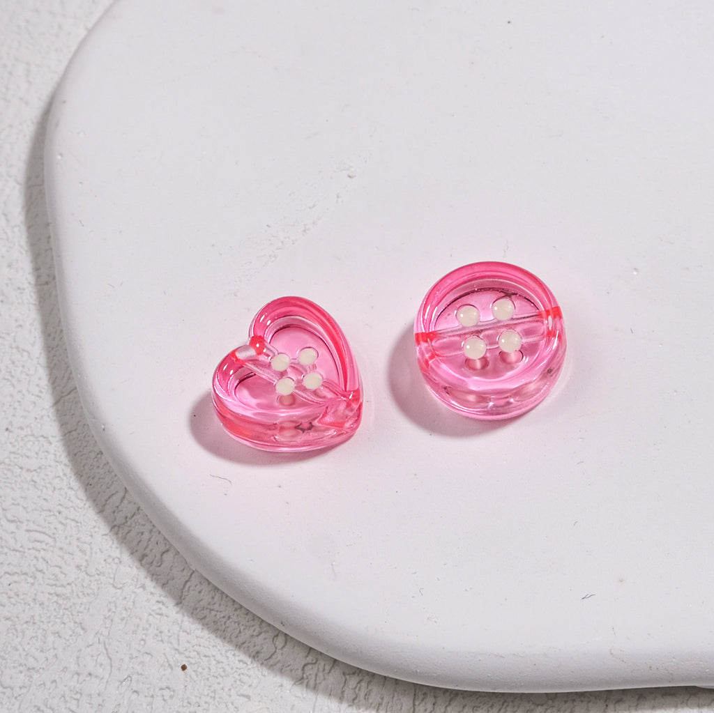 Clear Round and Heart Acrylic Beads 12mm Translucent Pastel Mixed Colors 50pcs 5