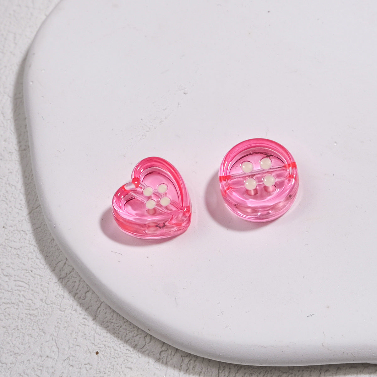 Clear Round and Heart Acrylic Beads 12mm Translucent Pastel Mixed Colors 50pcs 5